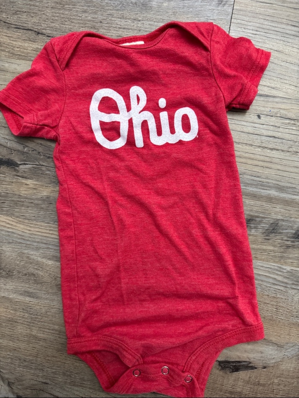 Ohio Red Baby Bodysuit - Soft Cotton Toddler Tee